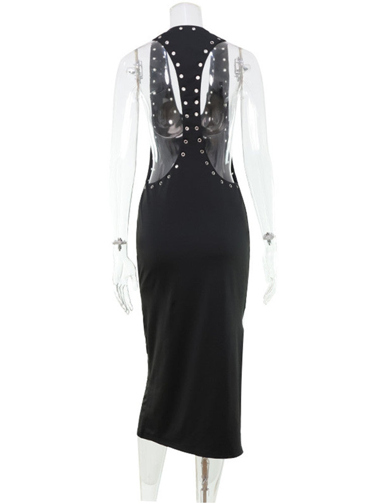 Joskaa Cutout Backless Halter Bodycon Maxi Dress - maxi dress image 4