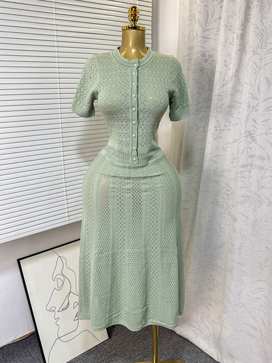 Joskaa Ribbed Knit Short Sleeve Maxi Dress - maxi dress image 2