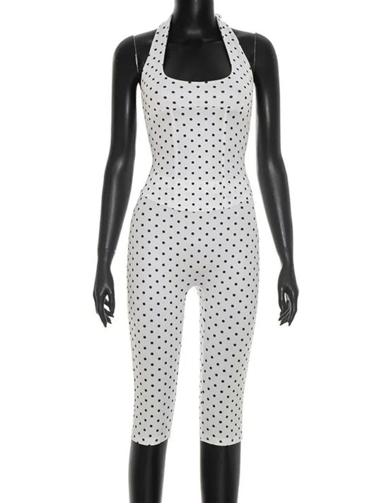 Joskaa Polka Dot Backless Halter Two Piece Set - two piece set image 2