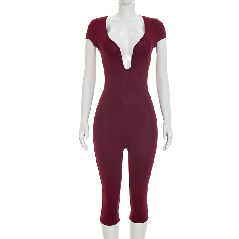 Joskaa Zip Up Short Sleeve Bodycon Romper - romper image 7