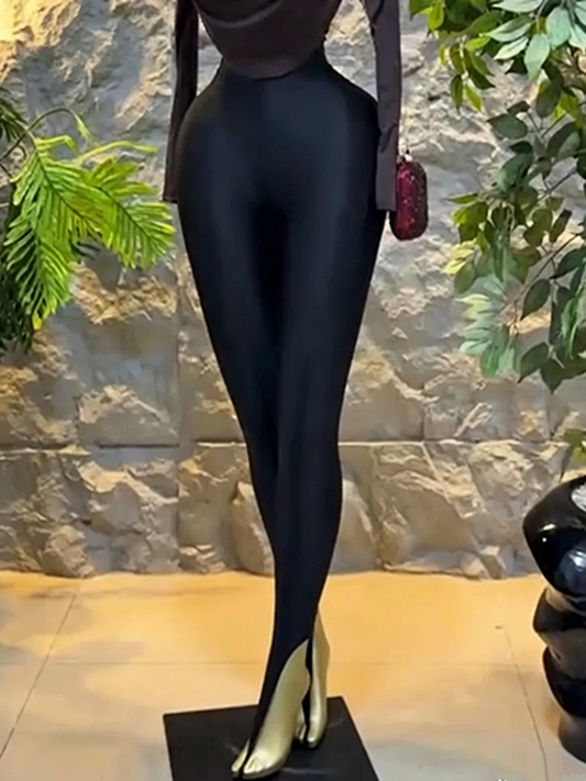 Joskaa High Waist Pants Shiny Sparkle Footed - pants image 2