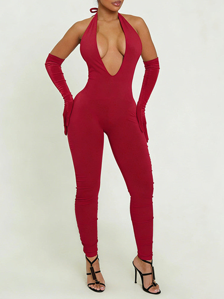 Joskaa Backless Halter Sleeveless Bodycon Two Piece Set - two piece set image 7