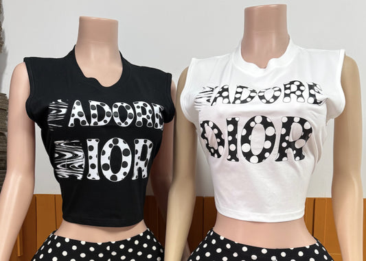 Joskaa Polka Dot Sleeveless Crop Top - top image 2