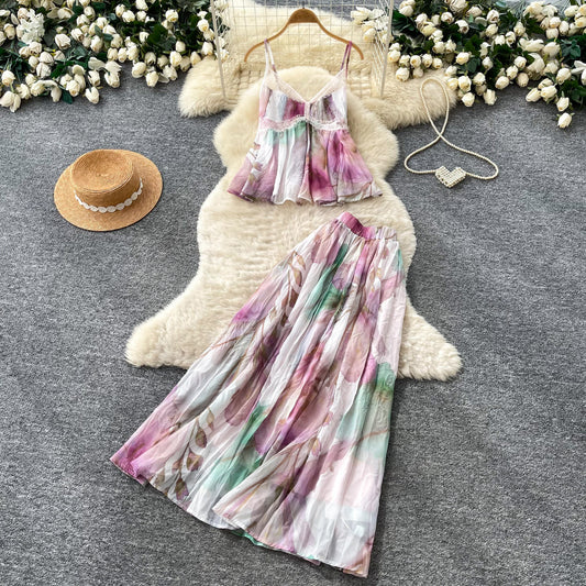 Wholesale Women's Floral Print Slim Fit Mini Skirt 图色 - Women's Wholesale Fashion - Model View