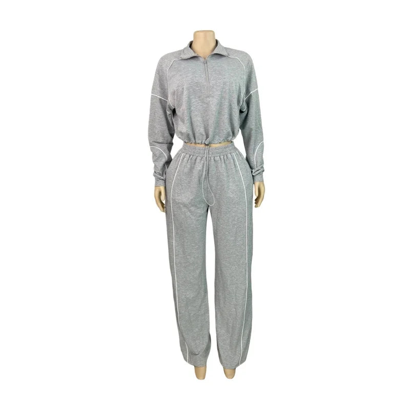 Women's Stripe Sporty Tracksuits Striped Two Piece Set