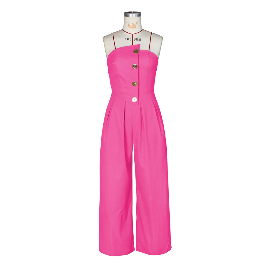 Women's Strapless Flare Wide Leg Elegant Romper
