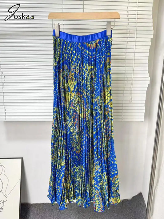 Joskaa Floral Print Pleated High Waist Flare Skirt - skirt image 2