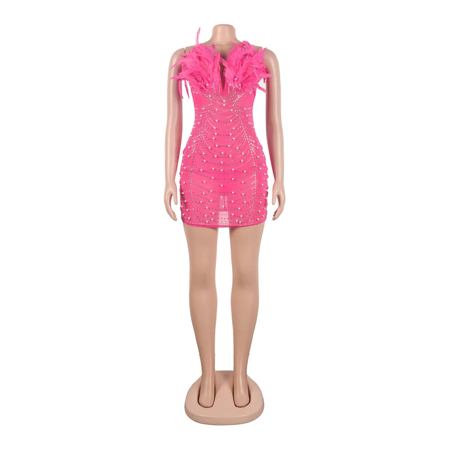 Wholesale Women's Rhinestone Strapless Mini Dress