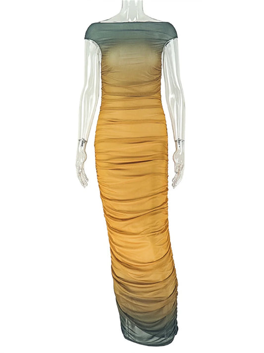 Joskaa Mesh Ruched Bodycon Maxi Dress - maxi dress image 2