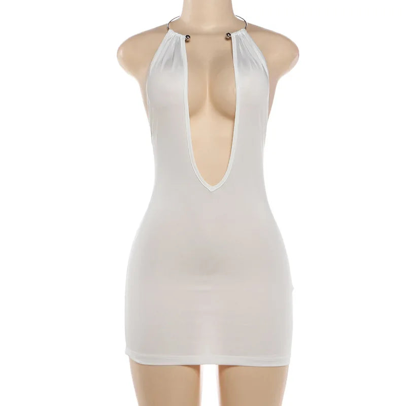Joskaa Backless Halter Sleeveless Bodycon Mini Dress - mini dress image 6