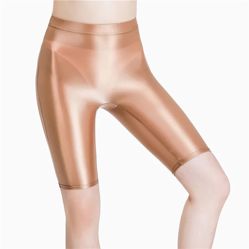 Women's High Waist Glossy Stretchy Workout Pants