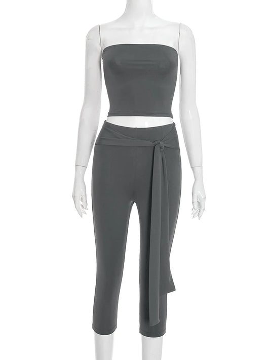 Joskaa Crop High Waist Two Piece Set - two piece set image 2