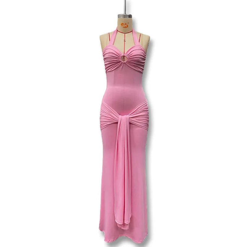 Joskaa Ruched Backless Halter Bodycon Mini Dress - mini dress image 6