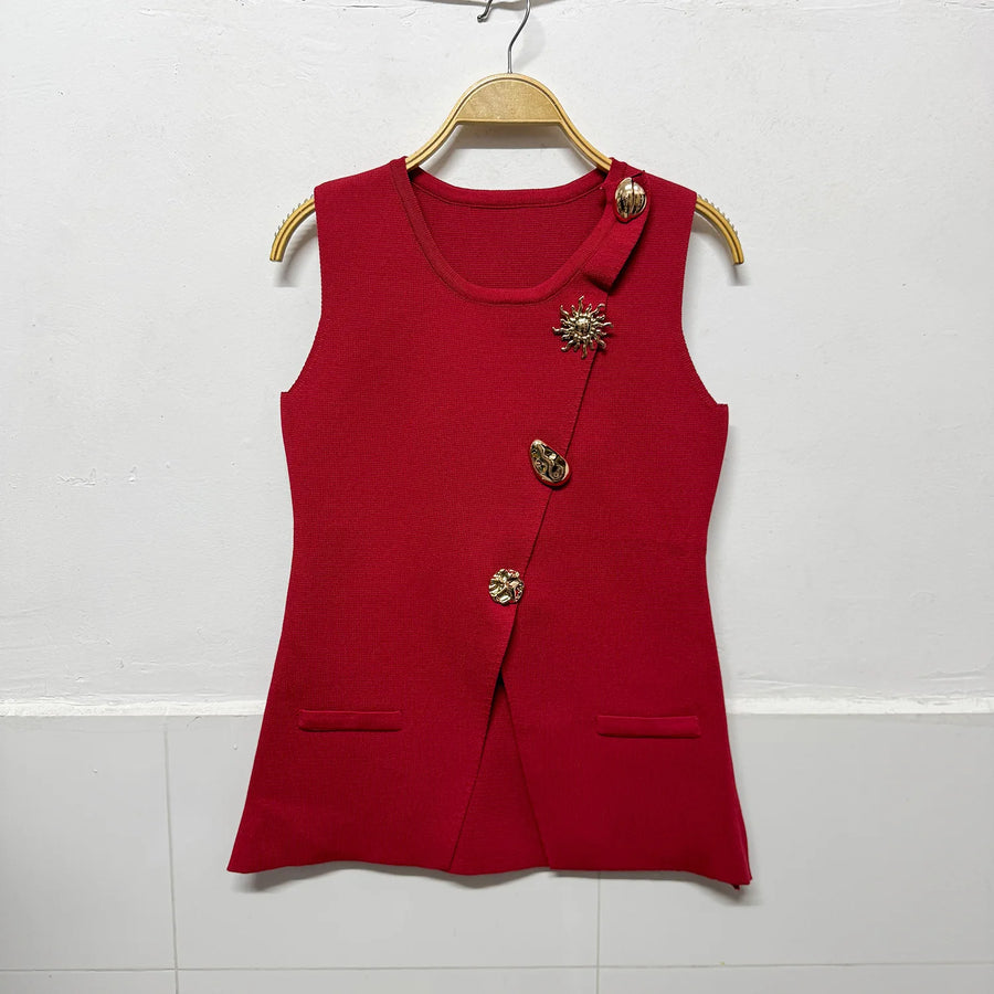 Women's Knit Sleeveless Bodycon Ribbed Jacket