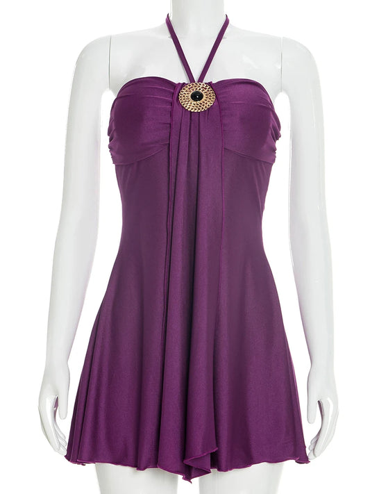 Joskaa Halter Sleeveless Bodycon Mini Dress - mini dress image 2