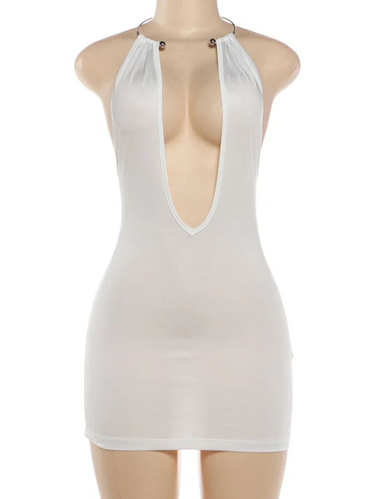 Joskaa Backless Halter Sleeveless Bodycon Mini Dress - mini dress image 2