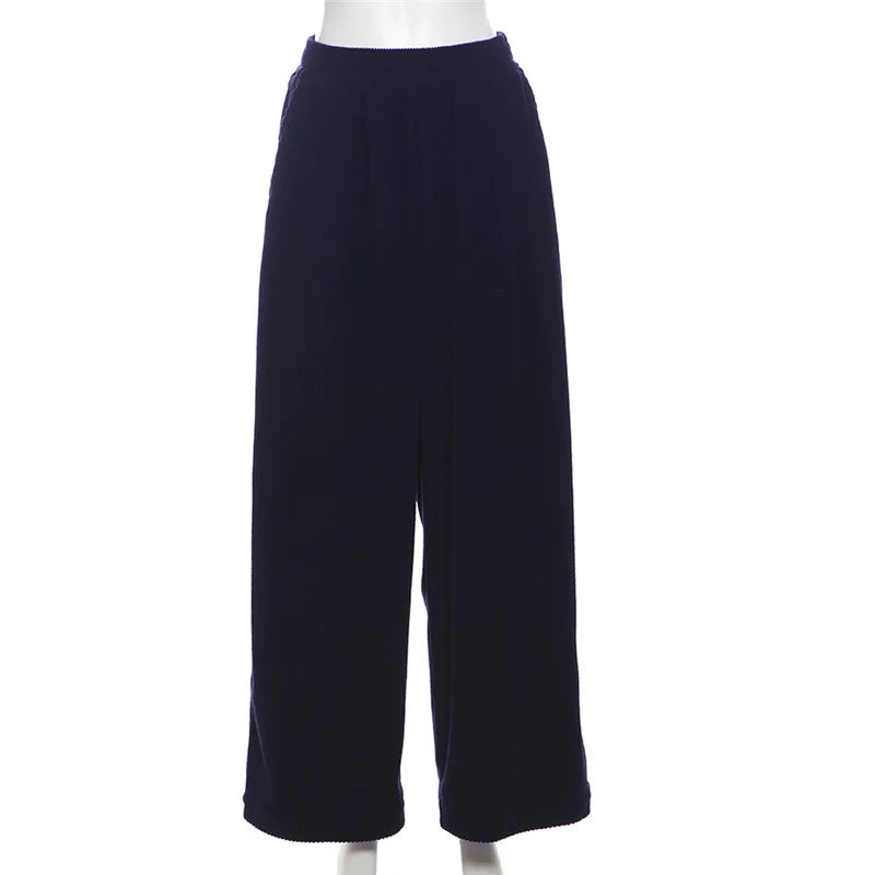 Women's High Waist Flare Wide Leg Solid Pants