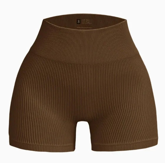 Wholesale Women's Knit High Waist Ribbed Shorts