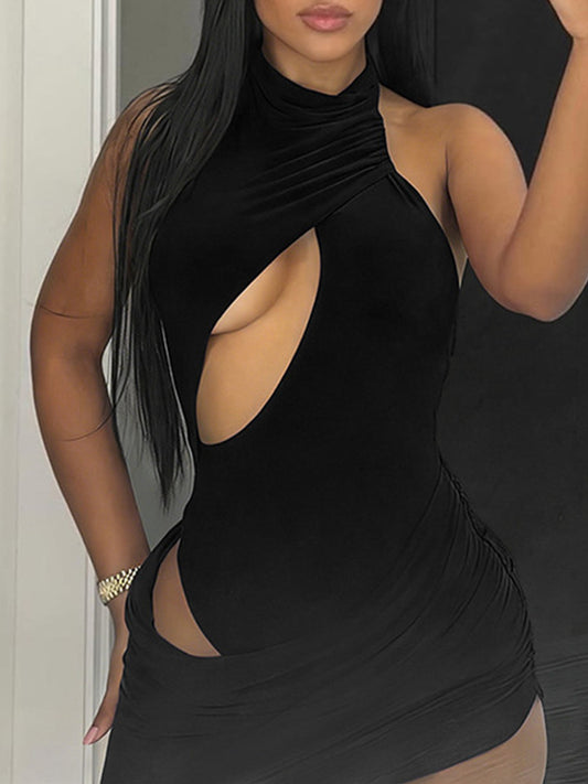 Joskaa Backless Halter Sleeveless Bodycon Mini Dress - mini dress image 2
