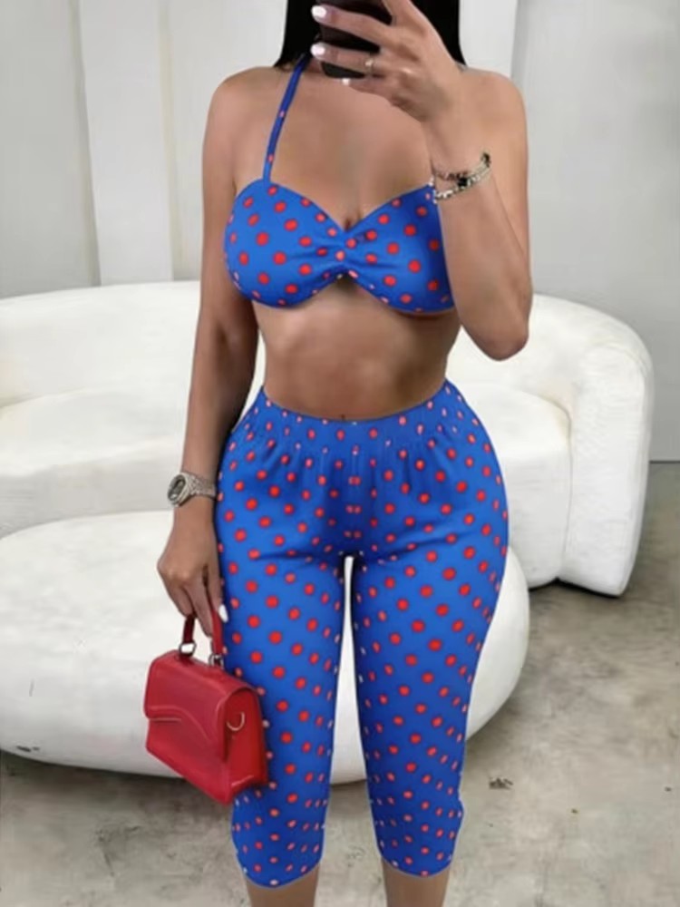 Joskaa Polka Dot Halter Two Piece Set - two piece set image 11