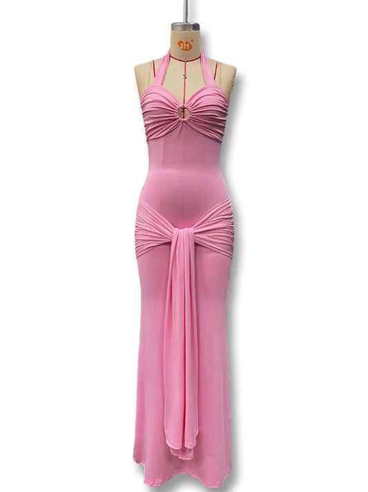 Joskaa Ruched Backless Halter Bodycon Mini Dress - mini dress image 2