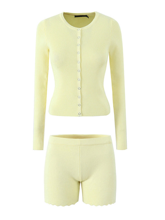Joskaa Ribbed Knit Crop Two Piece Set - two piece set image 2