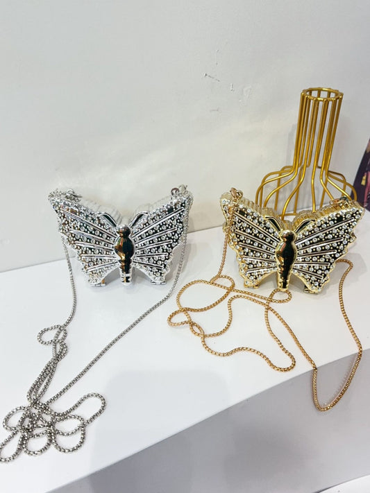 Women's Rhinestone Butterfly Acrylic Mini Handbag - Detail View 1