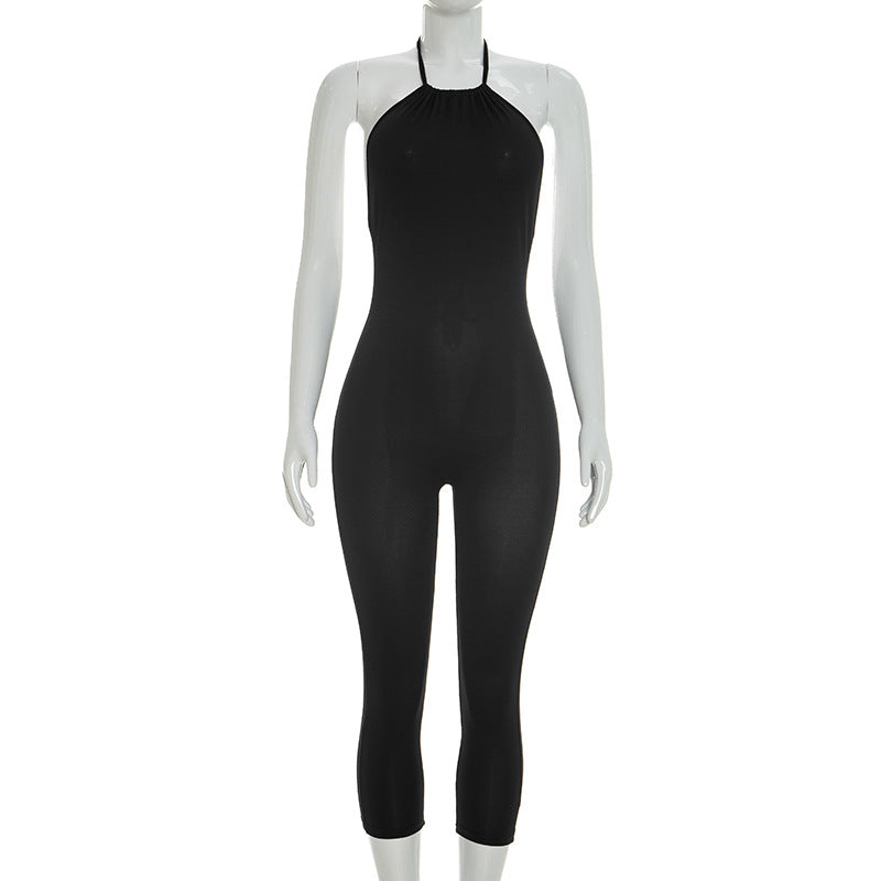 Joskaa Ruched Backless Halter Bodycon Jumpsuit - jumpsuit image 6