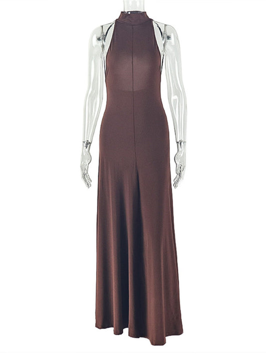 Joskaa Backless Halter Sleeveless Bodycon Maxi Dress - maxi dress image 2