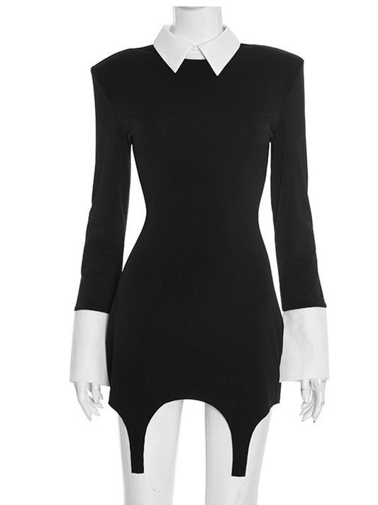 Joskaa Long Sleeve Mini Dress Chic Black Gown - mini dress image 2
