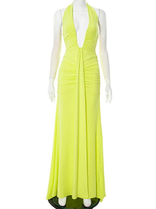 Joskaa Backless Halter Sleeveless Maxi Dress - maxi dress image 2