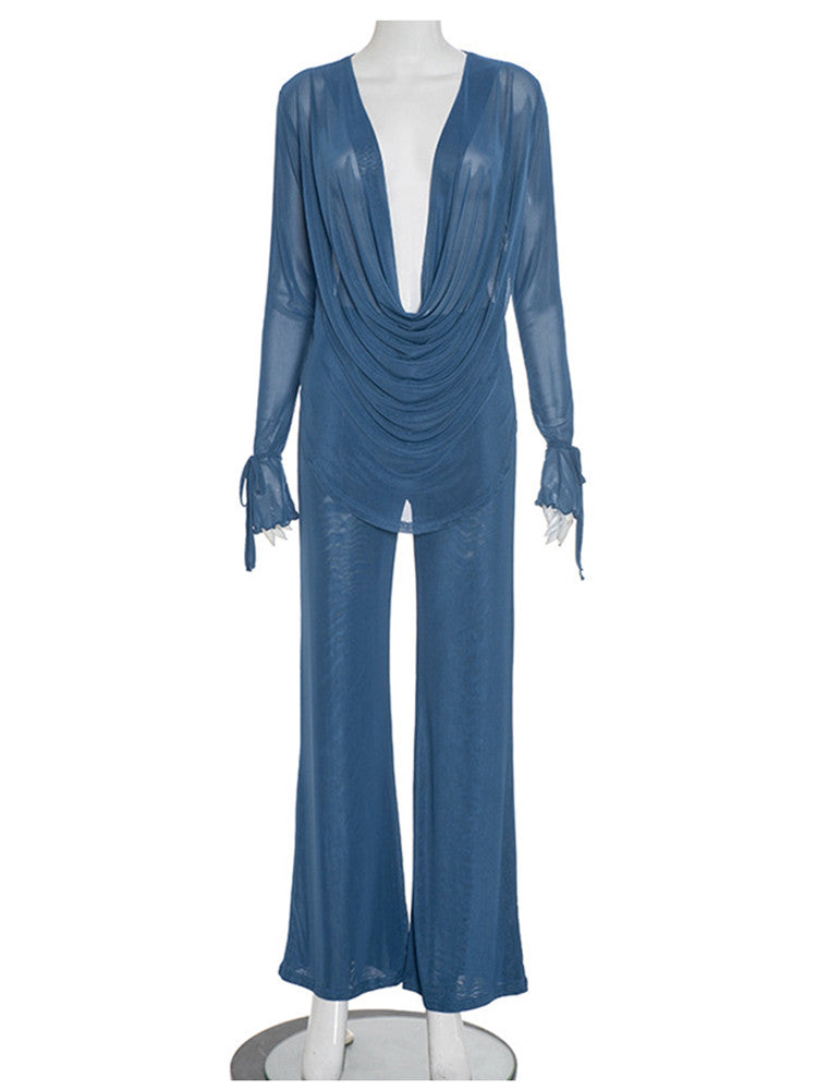 Joskaa Long Sleeve Flare Two Piece Set - two piece set image 2