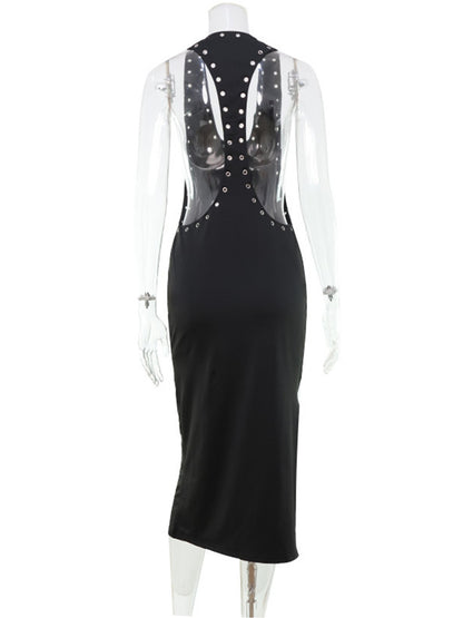 Joskaa Cutout Backless Halter Bodycon Maxi Dress - maxi dress image 4