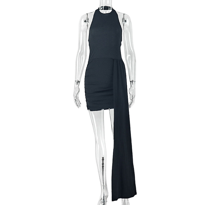 Joskaa Ruched Backless Halter Sleeveless Mini Dress - mini dress image 5