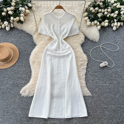 Joskaa Ribbed Knit Short Sleeve Maxi Dress - maxi dress image 8