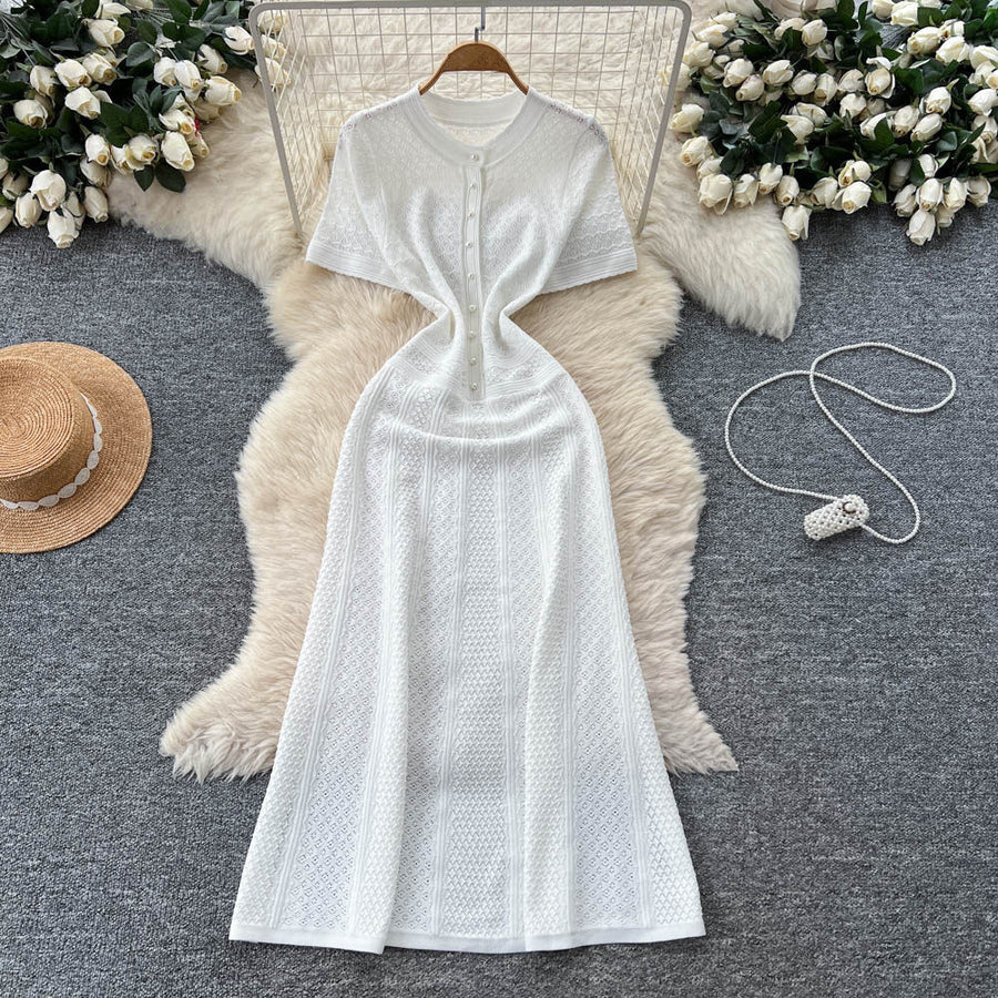Joskaa Ribbed Knit Short Sleeve Maxi Dress - maxi dress image 8