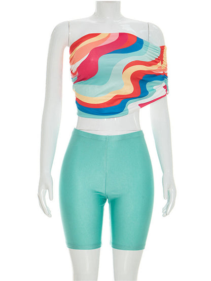 Joskaa Two Piece Set Contrast Color Colorful - two piece set image 2