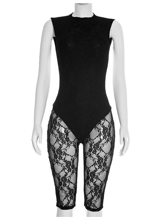 Joskaa Lace Backless Sleeveless Bodycon Romper - romper image 2