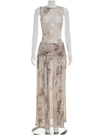 Joskaa Ruched Sleeveless Maxi Two Piece Set - two piece set image 2