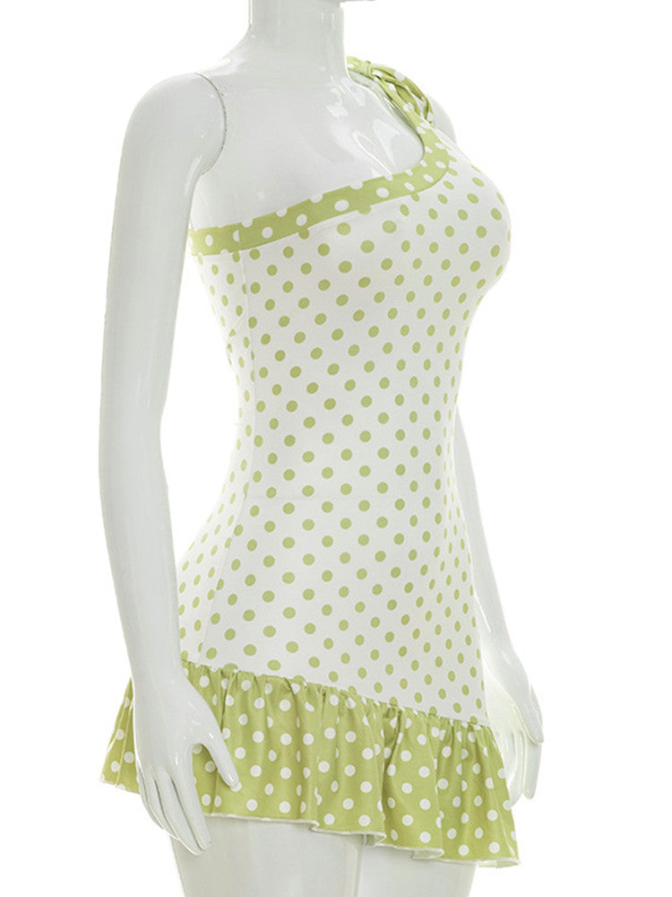 Joskaa Polka Dot Lace Backless Mini Dress - mini dress image 3