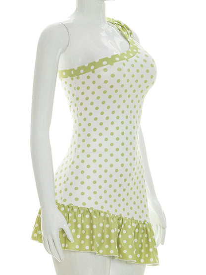 Joskaa Polka Dot Lace Backless Mini Dress - mini dress image 3