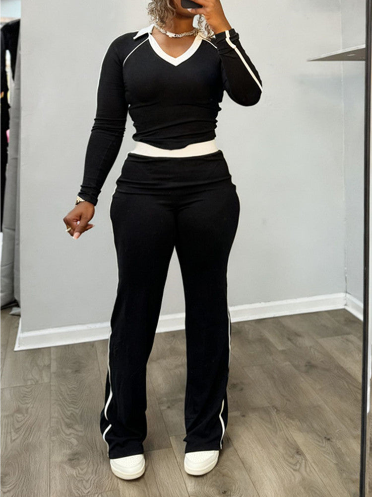 Joskaa Long Sleeve High Waist Two Piece Set - two piece set image 1