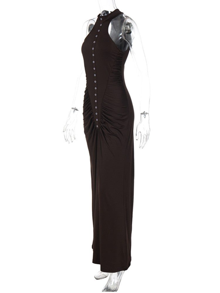 Joskaa Ruched Sleeveless Bodycon Maxi Dress - maxi dress image 3