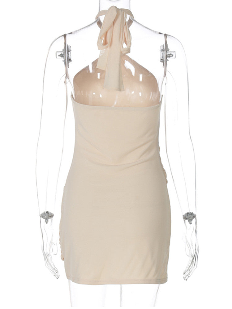 Joskaa Lace Mesh Ruched Backless Mini Dress - mini dress image 4