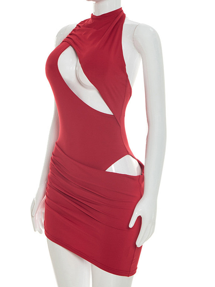 Joskaa Backless Halter Sleeveless Bodycon Mini Dress - mini dress image 4