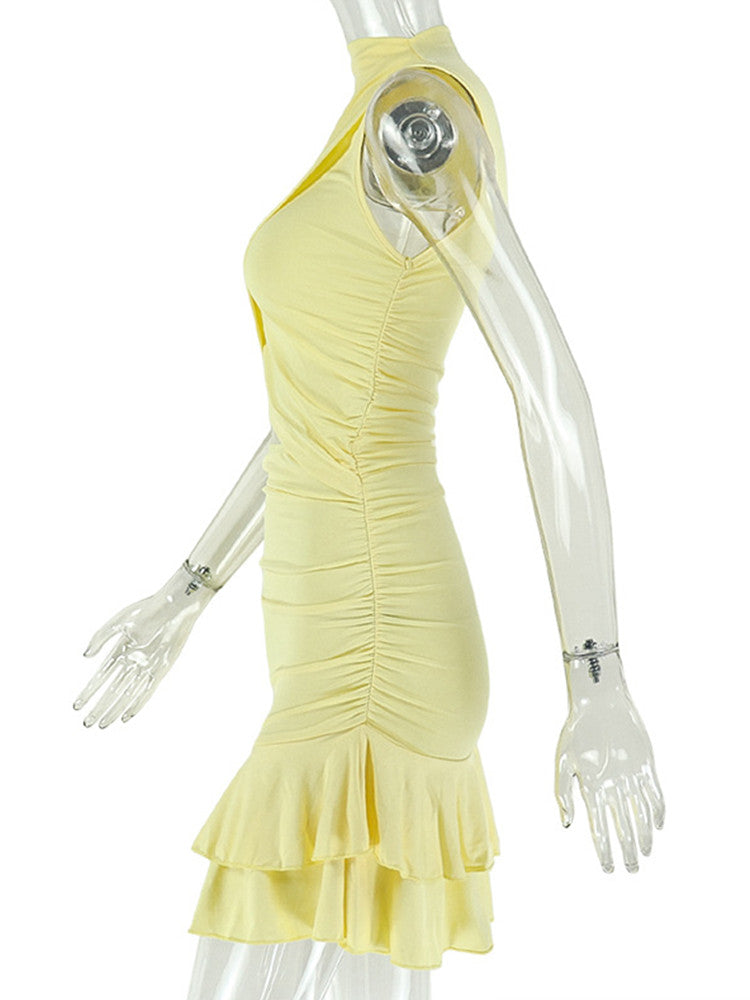 Joskaa Ruched Sleeveless Bodycon Mini Dress - mini dress image 3