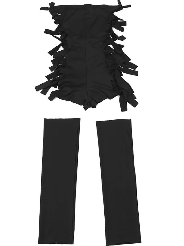 Joskaa Strapless Two Piece Set Hipster Hollow Bandage - two piece set image 4