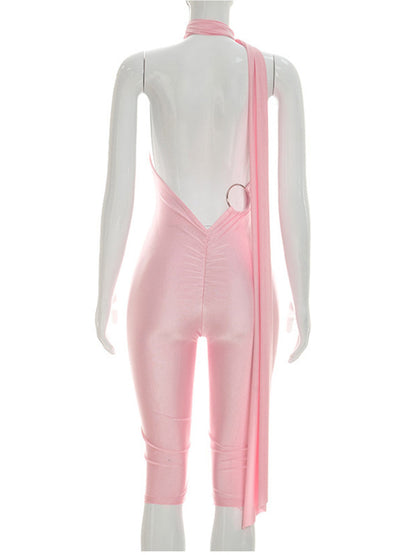 Joskaa Backless Halter Sleeveless Crop Romper - romper image 6