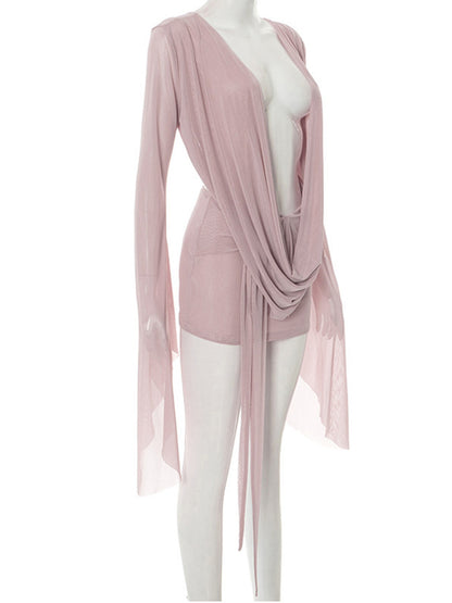 Joskaa Mesh Backless Flare Mini Dress - mini dress image 3