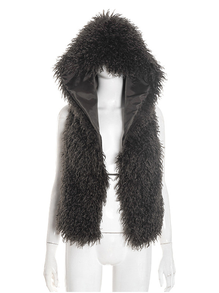 Joskaa Backless Halter Hooded Sleeveless Jacket - jacket image 2